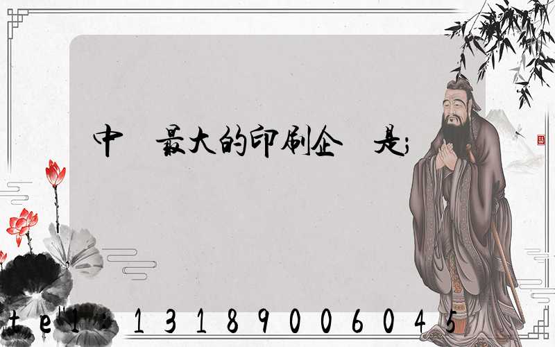 中國最大的印刷企業是