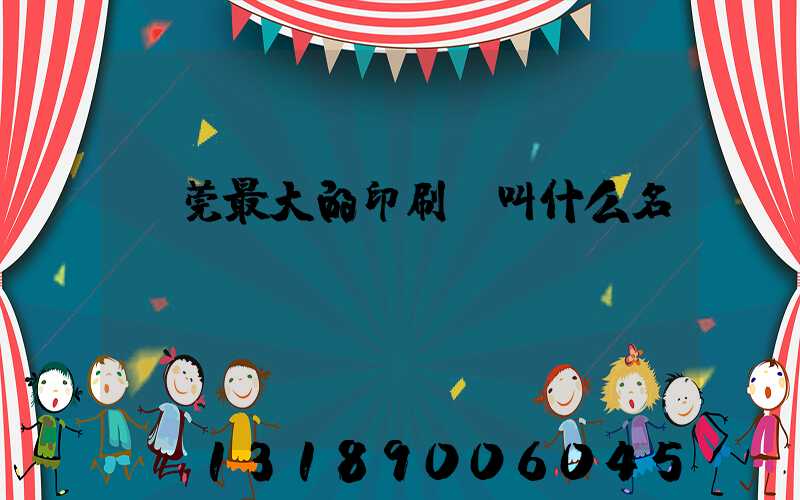 東莞最大的印刷廠叫什么名
