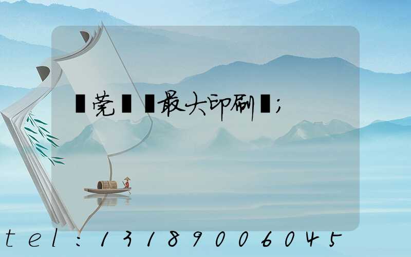 東莞橋頭最大印刷廠