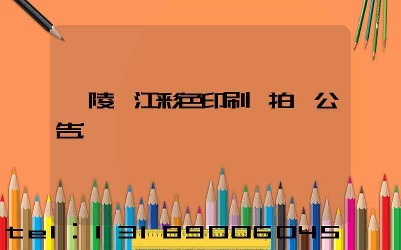 銅陵長江彩色印刷廠拍賣公告