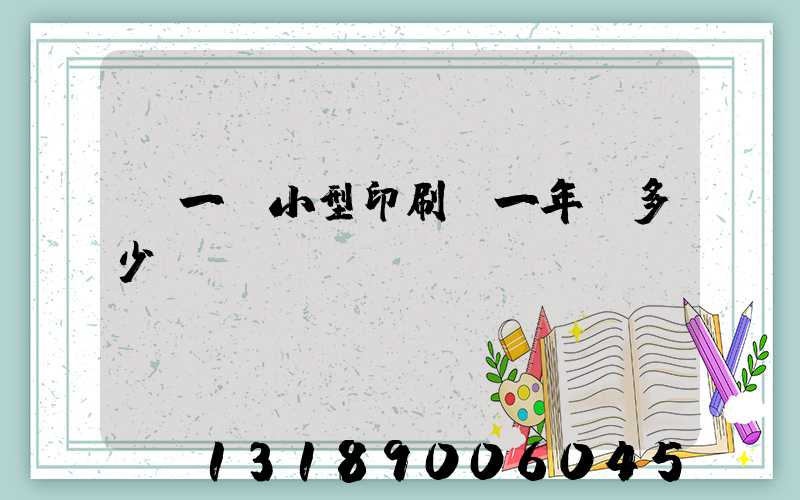 開一個小型印刷廠一年賺多少